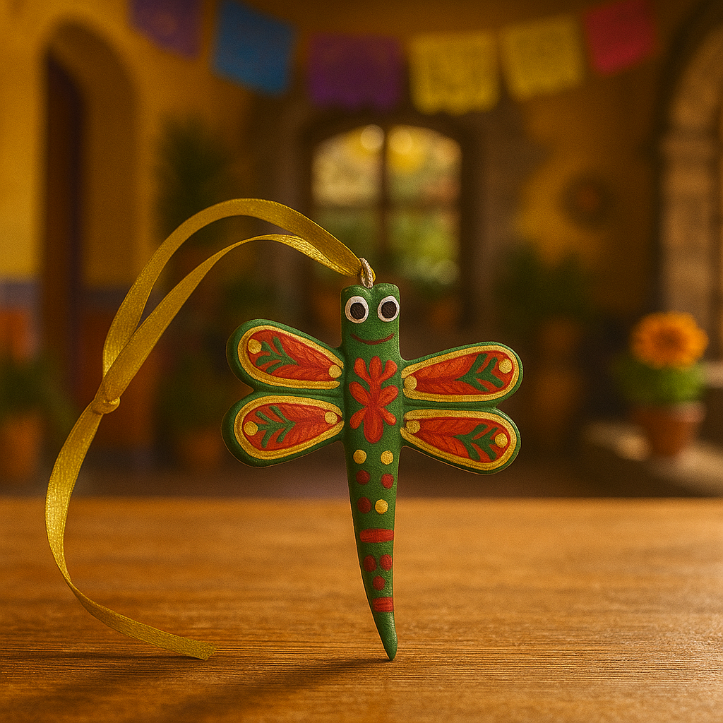 Set de 5 Alebrijes Ornamentales – Colgantes de Madera de Copal Hechos a Mano