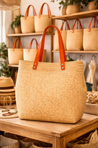 Bolsa Tote de Palma Natural Silueta Estructurada – Modelo Nsady