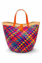 Bolsa Tote de Palma Tejida a Mano – Modelo Nene Colores (Tamaño Grande)