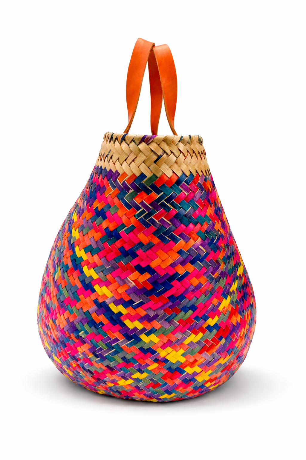 Bolsa Tote de Palma Tejida a Mano – Modelo Nene Colores (Tamaño Grande)
