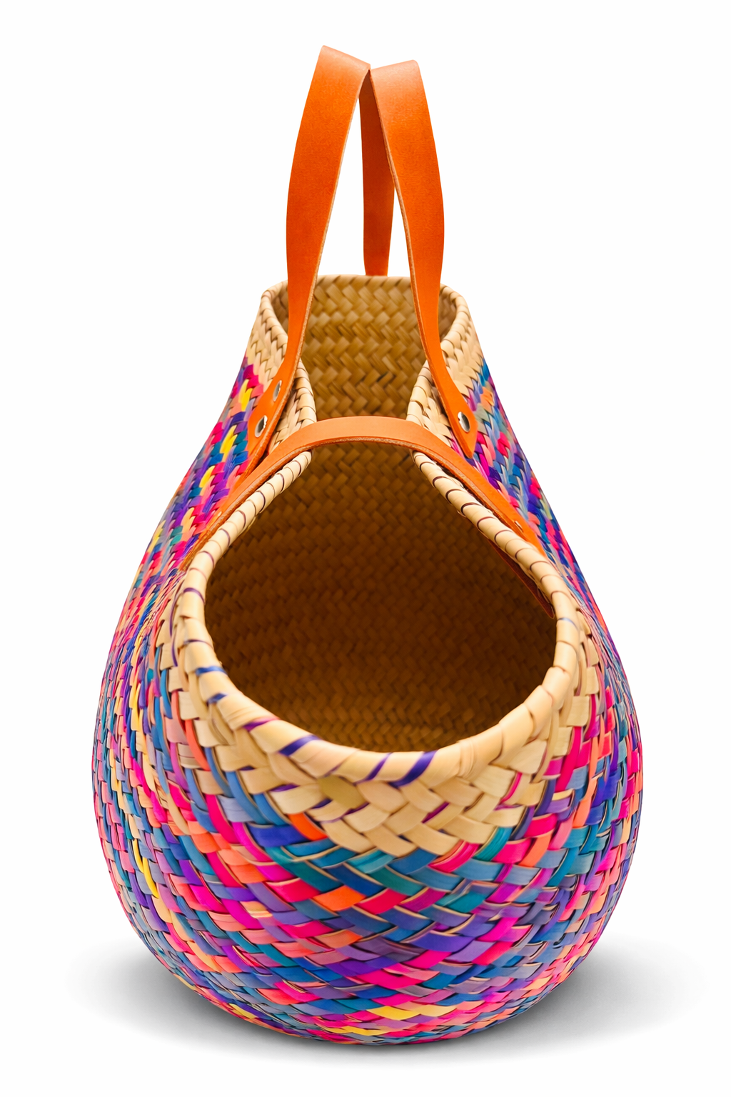 Bolsa Tote de Palma Tejida a Mano – Modelo Nene Colores (Tamaño Grande)