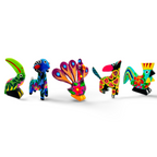 Set de 5 Alebrijes Miniatura de Madera de Copal