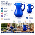 Jarra Pera Artesanal de Vidrio Soplado – Azul Cobalto Premium