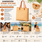 Bolsa Tote Minimalista de Palma Natural – Modelo Broche