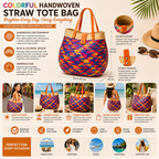 Bolsa Tote de Palma Tejida a Mano – Modelo Nene Colores (Tamaño Grande)