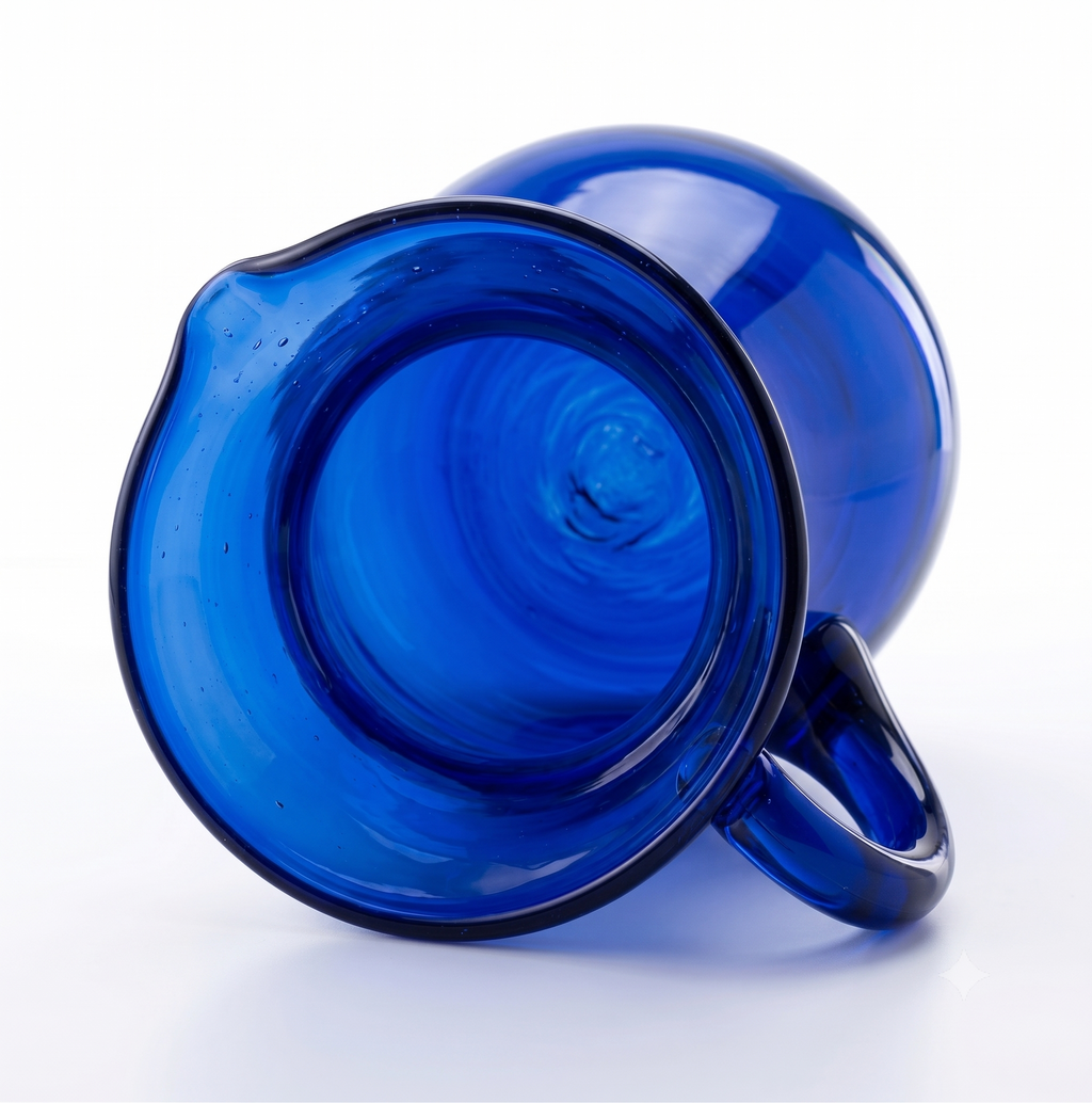 Jarra Pera Artesanal de Vidrio Soplado – Azul Cobalto Premium