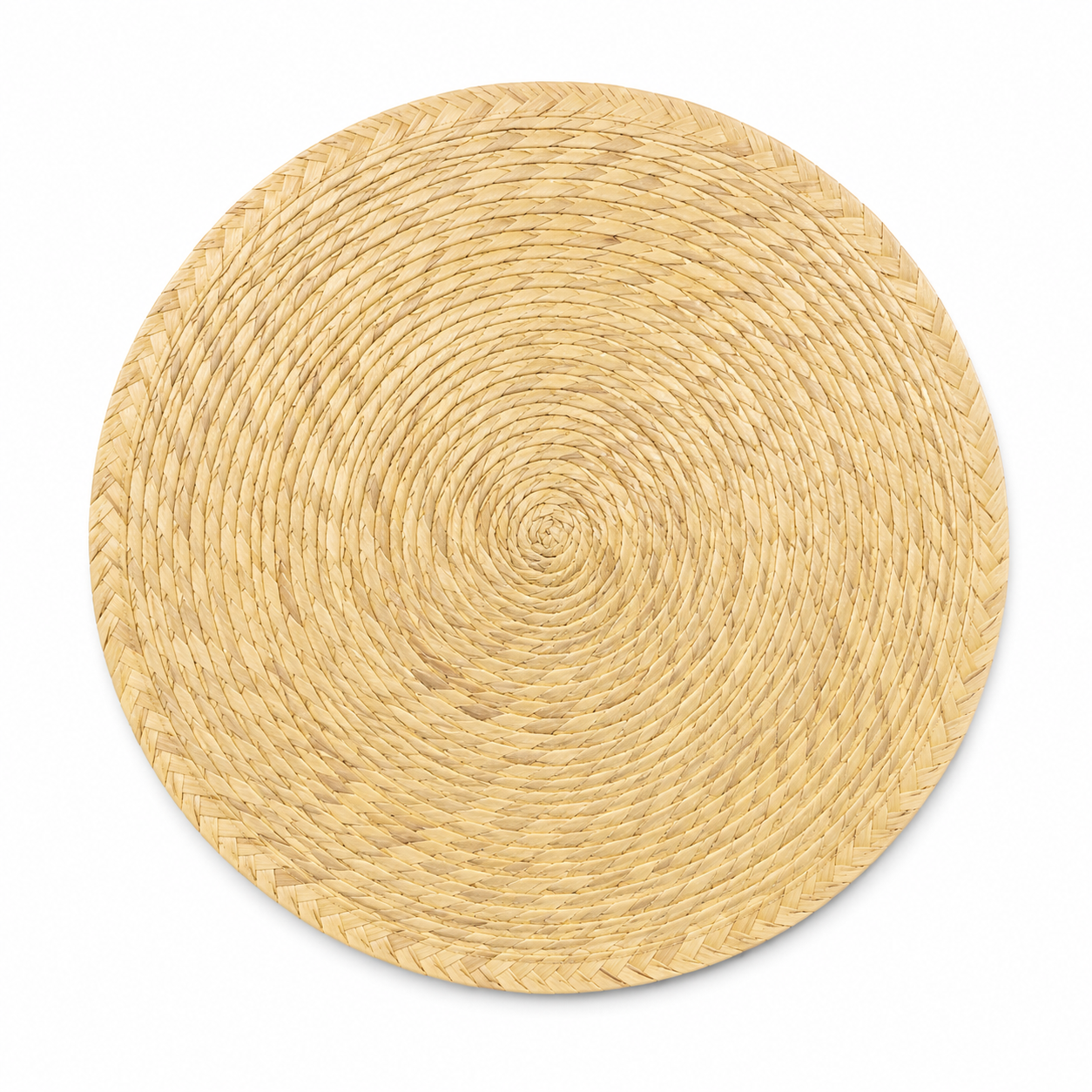 Kit de Mesa de Tule Natural – 4 Manteles Individuales Redondos + 4 Portavasos