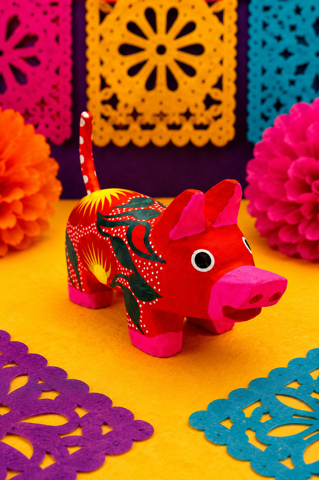 Set de 5 Alebrijes Miniatura de Madera de Copal