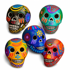 Calavera Artesanal de Cerámica de Alta Temperatura – Colección Folclor