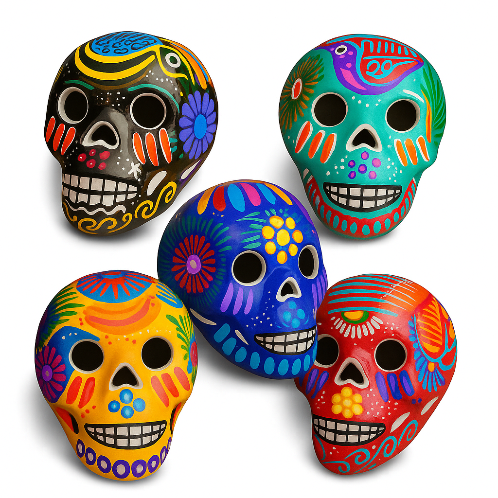 Calavera Artesanal de Cerámica de Alta Temperatura – Colección Folclor