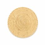 Kit de Mesa de Tule Natural – 4 Manteles Individuales Redondos + 4 Portavasos