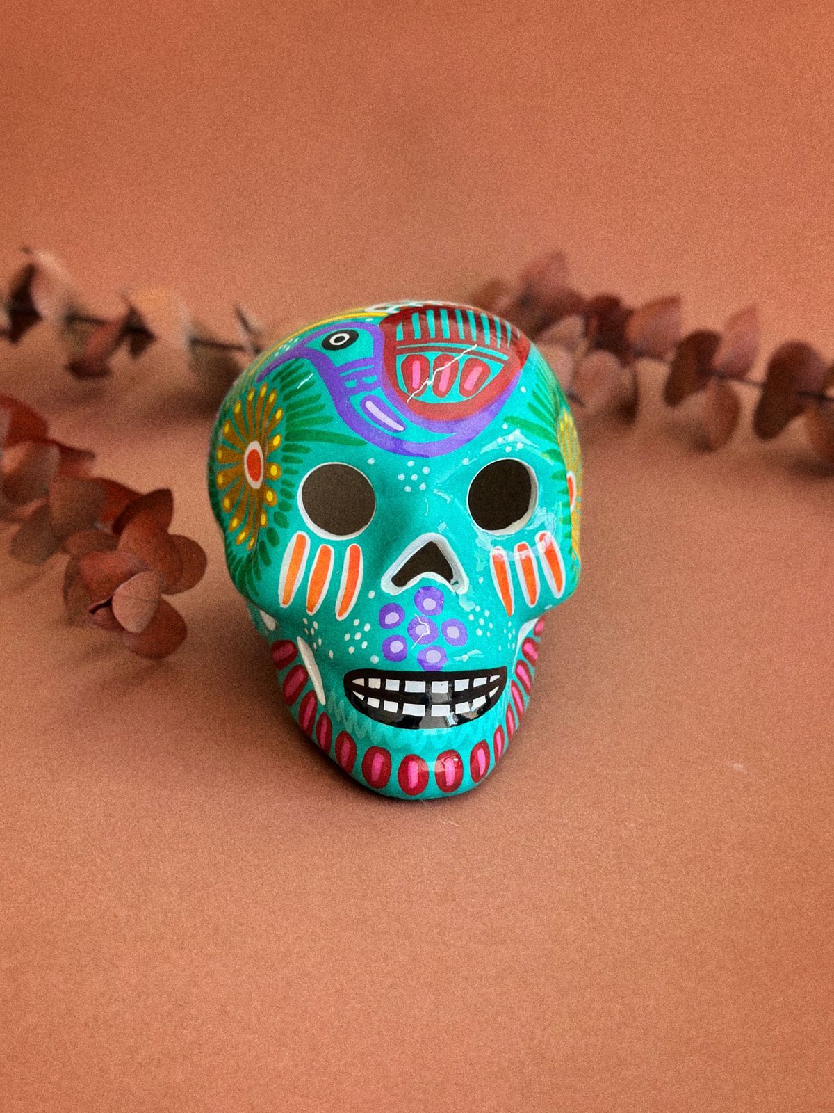 Calavera Artesanal de Cerámica de Alta Temperatura – Colección Folclor